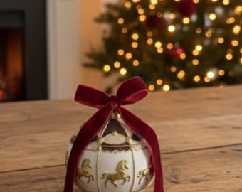 Adorno de carrusel, vela, regalo de Navidad, caballo, bola de carrusel