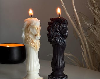 Vela del Año del Caballo: Diseño de Caballo de Ajedrez, cera de soja, regalo de Año Nuevo