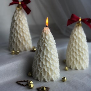 Vela Cuento de Invierno, vela de regalo con forma de árbol de Navidad nevado