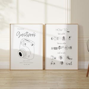 Polaroid wedding guestbook sign, Photo book sign, Guestbook wedding sign, Table sign wedding, Camera Guestbook, Instax Instruction 12.