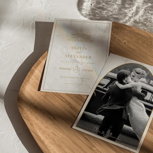 Elegance Wedding Invitation Template, Minimalist Wedding Invitation Suit, Modern Invite Suite with QR CODE RSVP, Editable Canva Template.