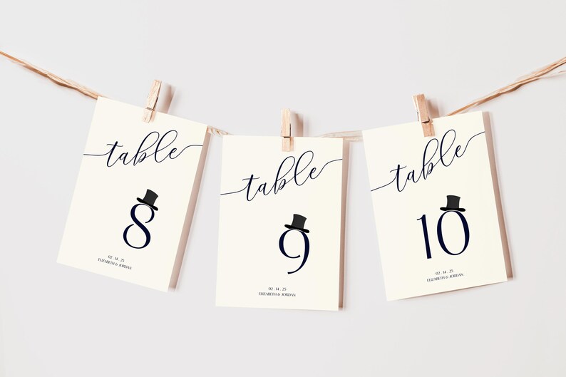 Wedding Table Number Template, 4x6 and 5x7 Seat Card, Reception Table ...