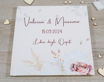 Libro degli ospiti matrimonio, Guest book personalizzato, Libro degli ospiti con domande da compilare