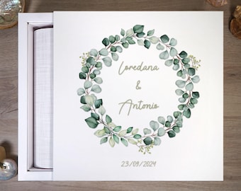 Gouden doos ontwerp, Trouwalbumdoos 30X30, Gastenboekdoos, Fotoalbumdoos 30 x 30 cm