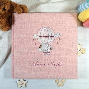 Embroidered photo album, Baby memory album, Embroidered book, Birth book, Linen photo album, Communion photo album