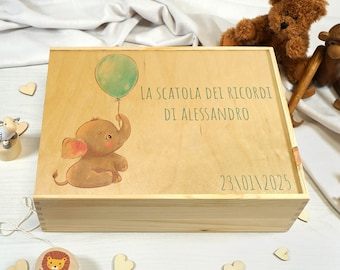 Wooden box for children, memory box, personalized wooden box, baby birth box, personalized wooden box