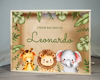 Scatola dei ricordi, scatola dei ricordi bambino, scatola in legno e plexiglass personalizzata, regalo nascita, scatola legno personalizzata