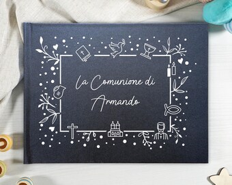 Guestbook First Communion, Confirmation, Personalized Guestbook, Guestbook with blank pages for dedications Baptism