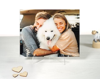 Personalized plexiglass photo frame, table frame, Personalized photo on plexiglass, Photo printed on plexiglass