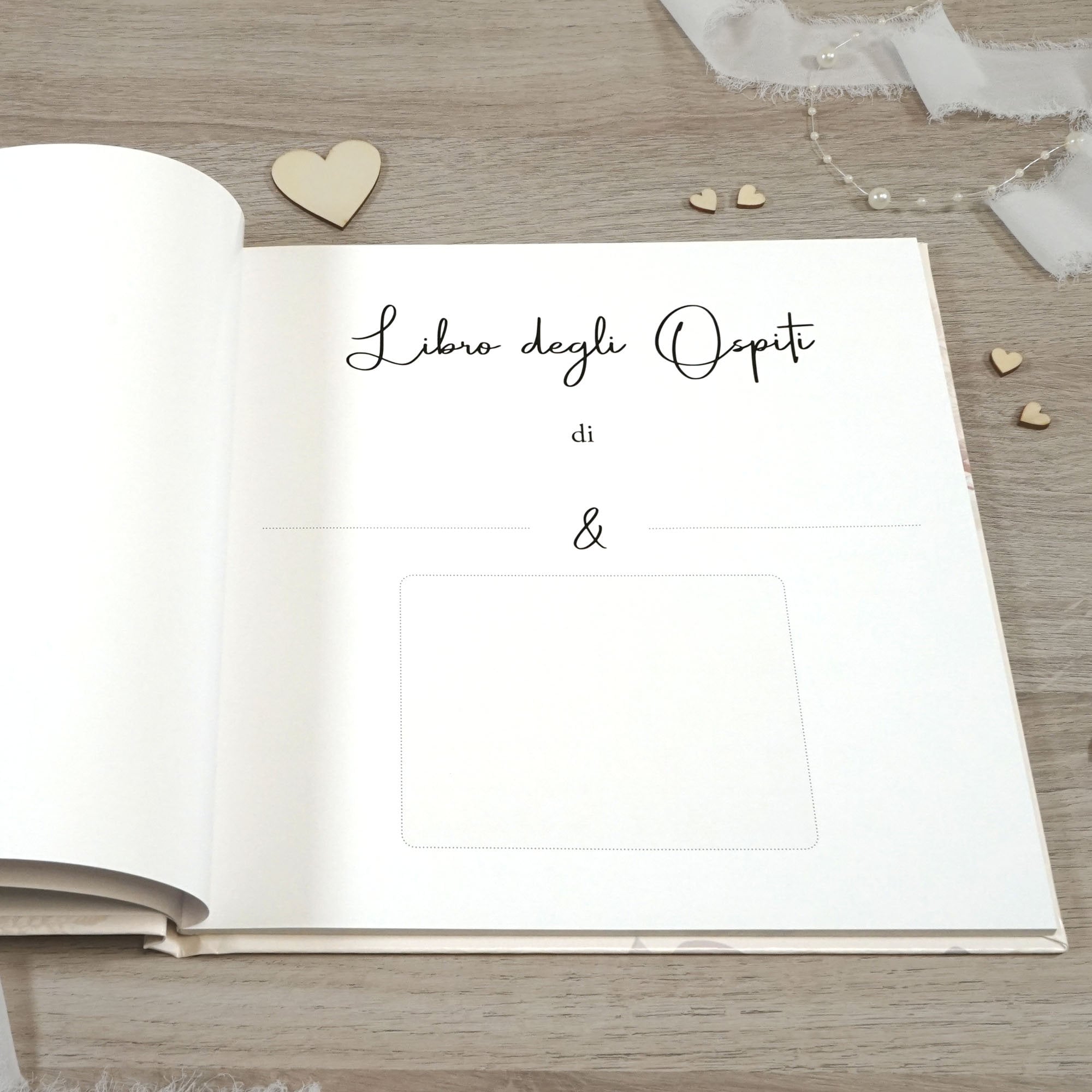 FORMIZON Libro Degli Ospiti Per Matrimonio – 100 Pagine Bianche Con Adesivi Per Foto E 2 Penne Glitterate – Set Completo Per Ricordi