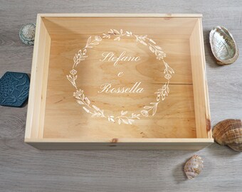 Wedding keepsake box, Personalized plexiglass box, Wooden keepsake box, Photo box, Photo holder box