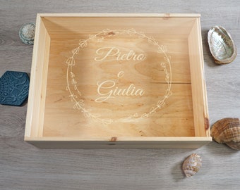 Wedding keepsake box, Personalized plexiglass box, Wooden keepsake box, Photo box, Photo holder box