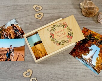 Wedding keepsake box, Personalized wooden box, keepsake box, wooden photo box, photo holder box