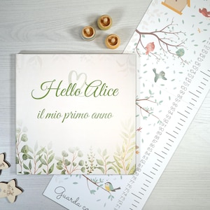 Libro primo anno del bambino personalizzato, Libro nascita, Album dei ricordi primo anno, Libro del bambino da compilare, Diario bebè