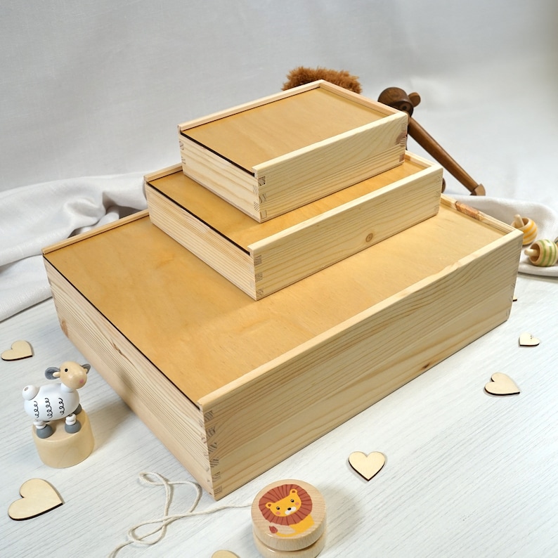 Scatola dei ricordi, scatola dei ricordi bambino, scatola in legno personalizzata, regalo di nascita, scatola in legno personalizzata immagine 4