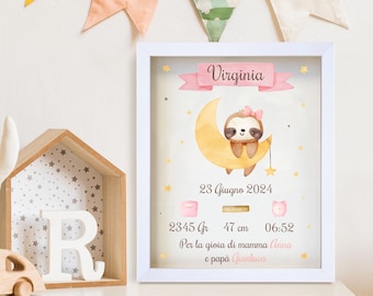 Personalized birth picture, Baby birth picture, birth gift idea for baby boy and girl, Birth frame, Birth gift
