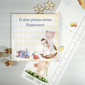 Diario primo anno del bambino personalizzato, Libro nascita, Album dei ricordi primo anno, Libro del bambino da compilare, Diario bebè