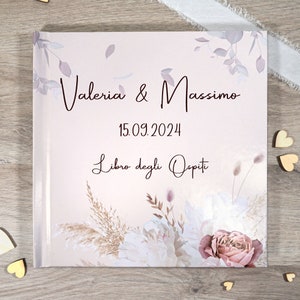 Libro degli ospiti matrimonio, Guest book personalizzato, Libro degli ospiti con domande da compilare