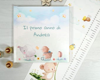 Personalized baby's first year book, Birth book, First year memory album, Baby book to fill in, Baby diary