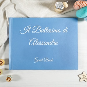 Libro degli ospiti Prima Comunione, Guest book personalizzato, Libro degli ospiti con pagine bianche per dediche Battesimo