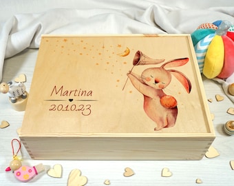 Wooden box for children, memory box, personalized wooden box, baby birth box, personalized wooden box
