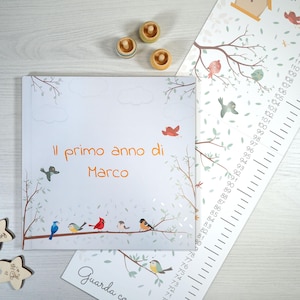 Libro primo anno del bambino personalizzato, Libro nascita, Album dei ricordi primo anno, Libro del bambino da compilare, Diario bebè