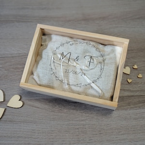 Scatola per fedi nuziali, Scatola portafedi in legno e plexiglass personalizzata, scatola per anelli, Scatola porta anelli di fidanzamento