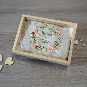 Scatola per fedi nuziali, Scatola portafedi in legno e plexiglass personalizzata, scatola per anelli, Scatola porta anelli di fidanzamento