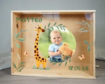 Memory box, baby memory box, personalized wooden and plexiglass box, birth gift, personalized wooden box