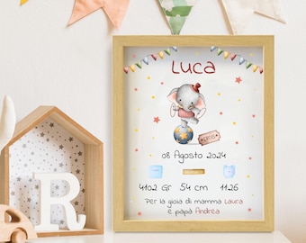 Personalized birth picture, Baby birth picture, birth gift idea for baby boy and girl, Birth frame, Birth gift