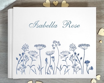 Embroidered photo album, Baptism photo album, Embroidered book, Birth album, Linen photo album, Communion photo album