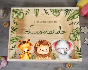 Memory box, baby memory box, personalized wooden and plexiglass box, birth gift, personalized wooden box
