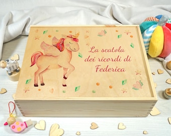 Caja de recuerdos, caja de recuerdos para bebés, caja de madera personalizada, regalo de nacimiento, caja de madera personalizada