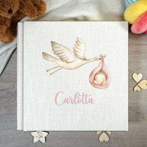 Album fotografico personalizzabile, Album dei ricordi bambino, Album fotografico lino, Libro foto ecopelle, Album foto personalizzato