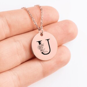 Collar minimalista letra "U": regalos personalizados mejor amiga, regalo de cumpleaños, persona favorita, persona del corazón, mamá