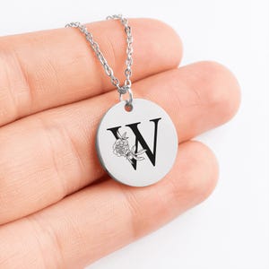 Collar minimalista letra "W": regalos personalizados mejor amigo, regalo de cumpleaños, persona favorita, persona del corazón, mamá