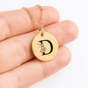 Collar minimalista letra "D": regalos personalizados mejor amigo, regalo de cumpleaños, persona favorita, persona del corazón, mamá