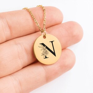 Collar minimalista letra "N": regalos personalizados mejor amigo, regalo de cumpleaños, persona favorita, persona del corazón, mamá