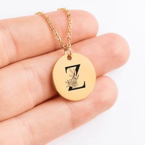 Collar minimalista letra "Z": regalos personalizados mejor amigo, regalo de cumpleaños, persona favorita, persona del corazón, mamá