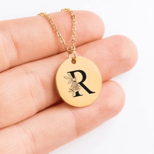Collar minimalista letra "R": regalos personalizados mejor amigo, regalo de cumpleaños, persona favorita, persona del corazón, mamá
