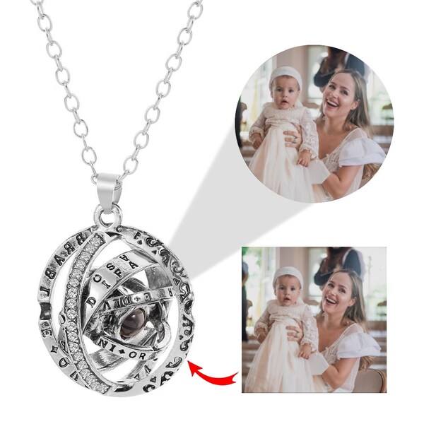 Personalisierter Anhänger | Foto Halskette mit Foto Projektion | Kette | Geschenk für Geburtstag | Geschenk für Hochzeit | Geschenk Frauen