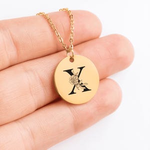 Collar minimalista letra "X": regalos personalizados mejor amigo, regalo de cumpleaños, persona favorita, persona del corazón, mamá