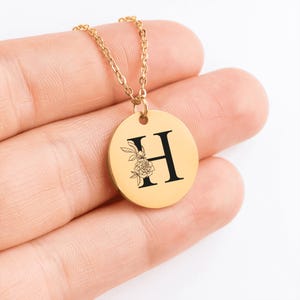 Letra de collar minimalista "H": regalos personalizados para mejor amiga, regalo de cumpleaños, persona favorita, persona del corazón, mamá