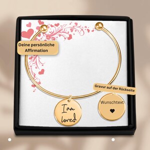Brazalete/pulsera de afirmación personalizada con afirmación/mantra para tu persona favorita como regalo de Navidad, persona del corazón, mamá