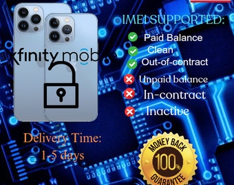 Xfinity Mobile USA All IPHONE Models Clean Unlock Service (read description)