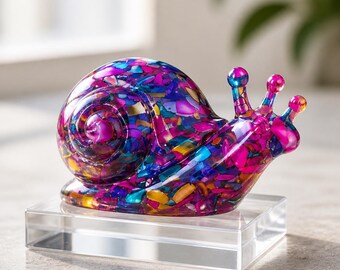 Mosaic Resin Snail: Colorful Home Decor
