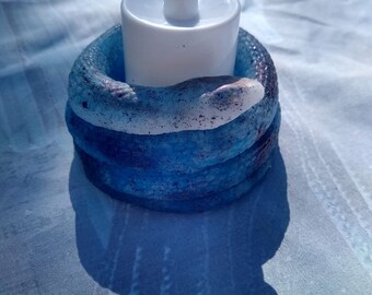 Resin Snake | Snake Candle Holder | Blue and White Snake | Snake Shelf Decor Snake Table Decor