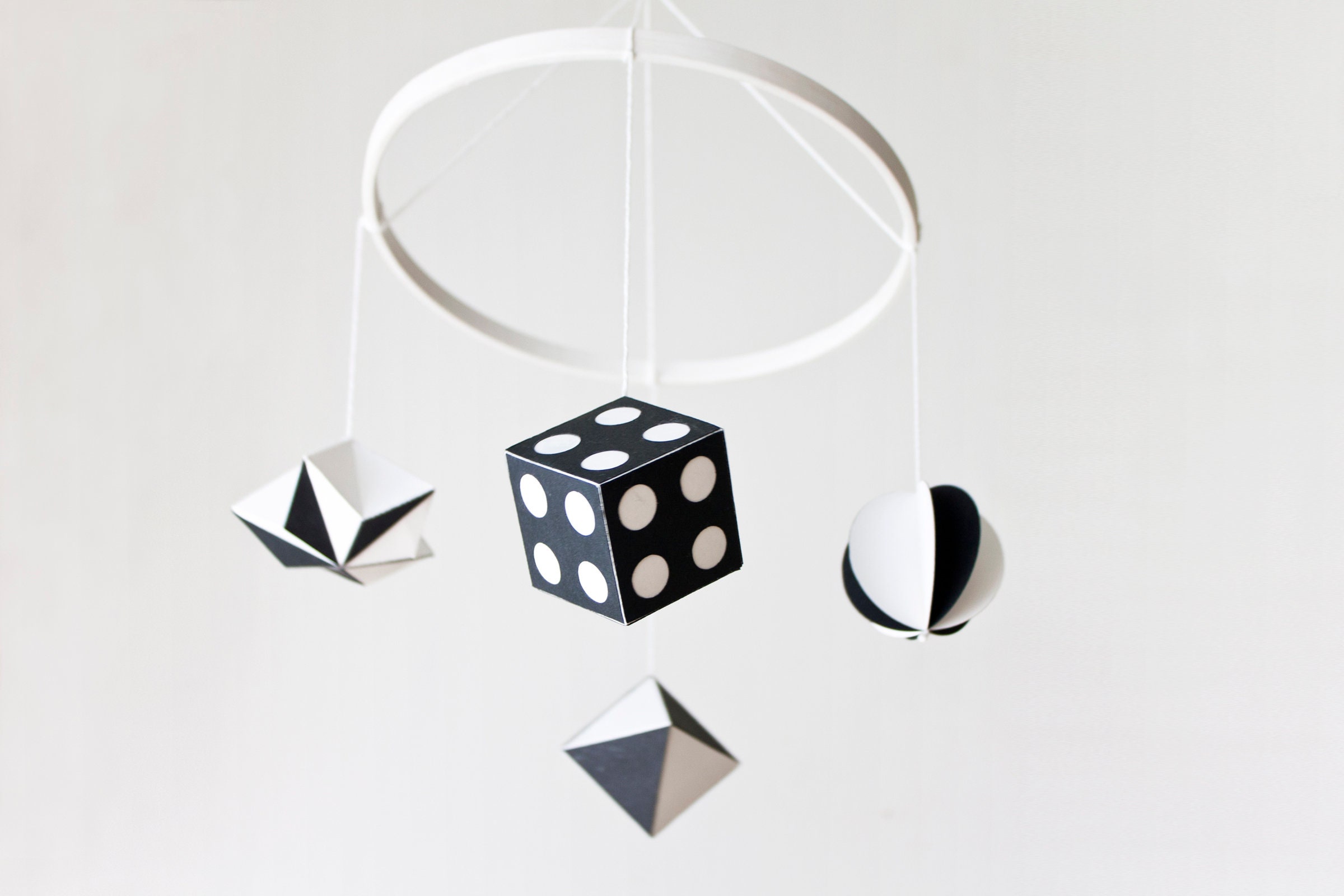 Contrast Mobile Craft Template With Geometric Figures PDF DIY - Etsy