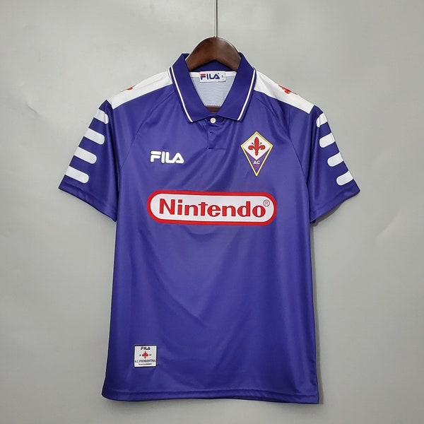 Maglia Retro Fiorentina 1998/1999 - Maglia Vintage Fiorentina Rui Costa - Maglia Retro Batistuta - Kit ACF Vintage - 98 99 AC Fiorentina