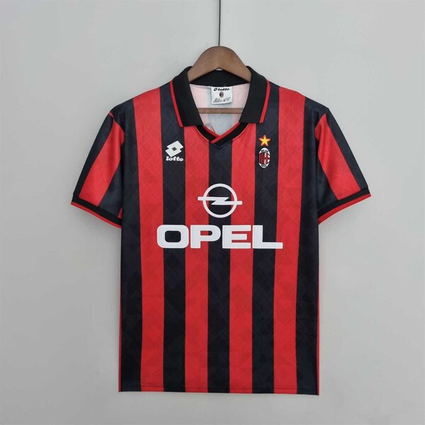 1995/1996 Camiseta retro del AC Milan - Camiseta retro de Maldini - Camiseta de fútbol vintage del AC Milan - Camiseta retro de Baggio Weah Baresi - 95 96 Milano Red